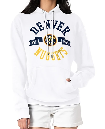 G-iii 4Her by Carl Banks Women's White Denver Nuggets City Pullover Hoodie