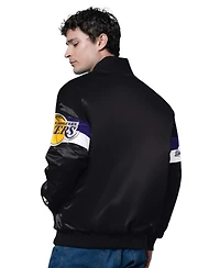 Starter Men's Los Angeles Lakers Triple Option Varsity Full-Snap Satin Jacket
