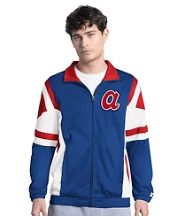 Starter Men's Royal/Red Atlanta Braves Contender Tricot Full-Zip Track Jacket