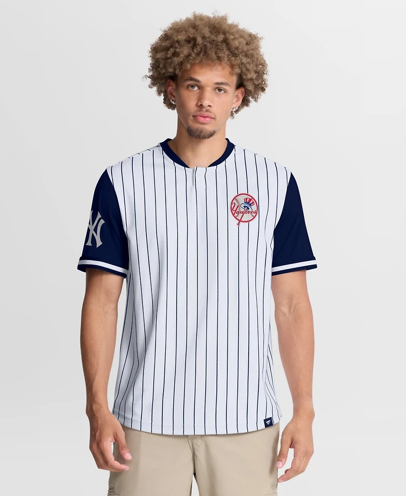 Fanatics Men's White/Navy New York Yankees Pinstripe Walk Off T-Shirt