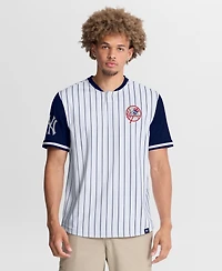 Fanatics Men's White/Navy New York Yankees Pinstripe Walk Off T-Shirt