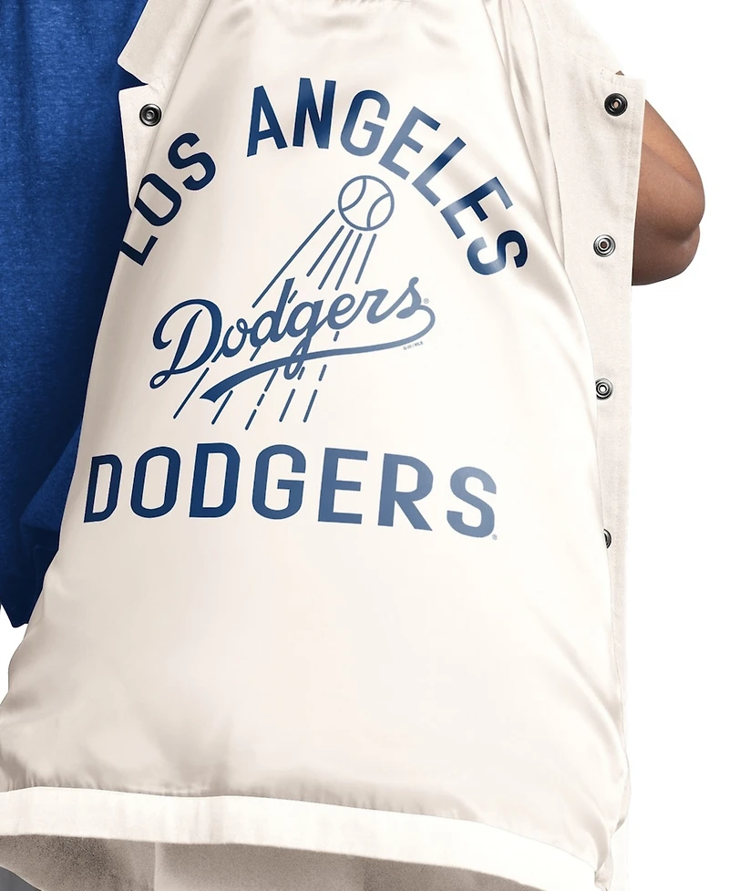 Starter Women's Cream Los Angeles Dodgers Cooperstown First Down Full-Snap Coaches Jacket