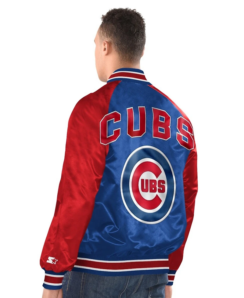 Starter Men's Royal/Red Chicago Cubs Raglan Blitz Varsity Jacket