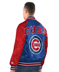 Starter Men's Royal/Red Chicago Cubs Raglan Blitz Varsity Jacket