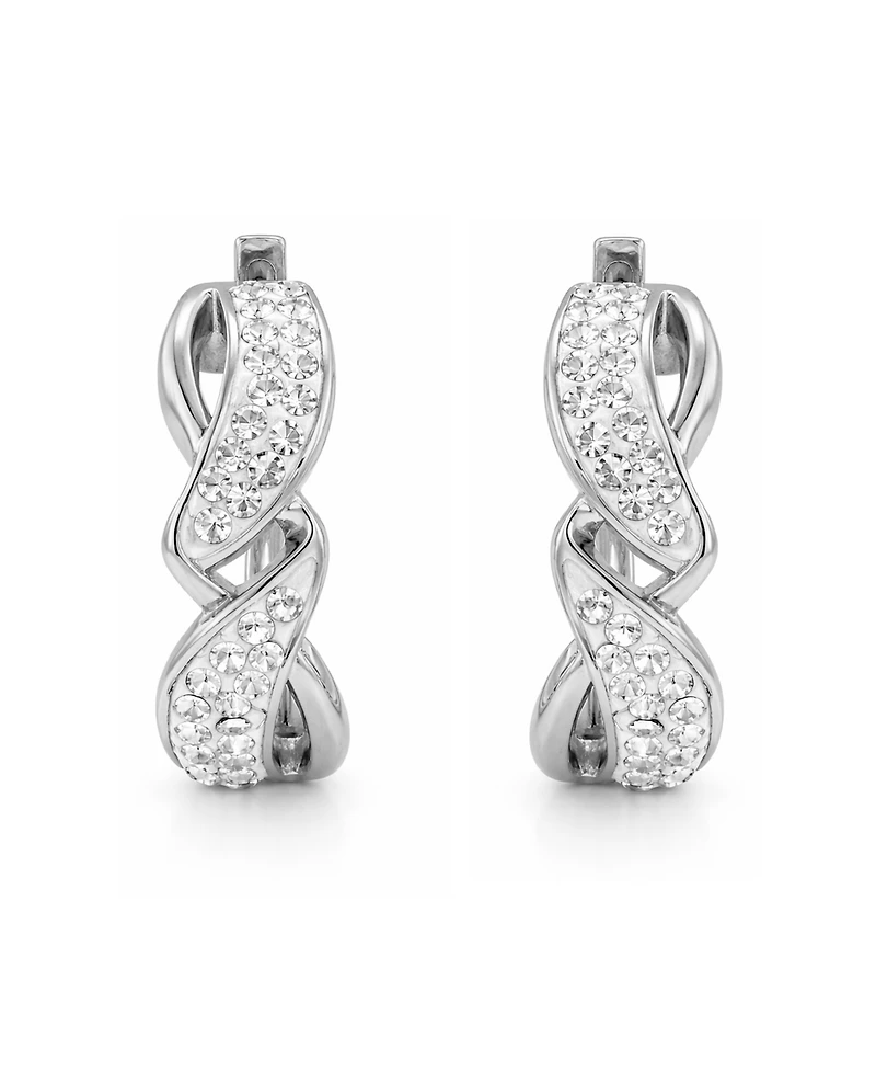 And Now This Crystal Twisted Hinged Hoop Earrings