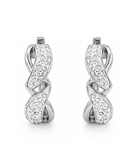 And Now This Crystal Twisted Hinged Hoop Earrings
