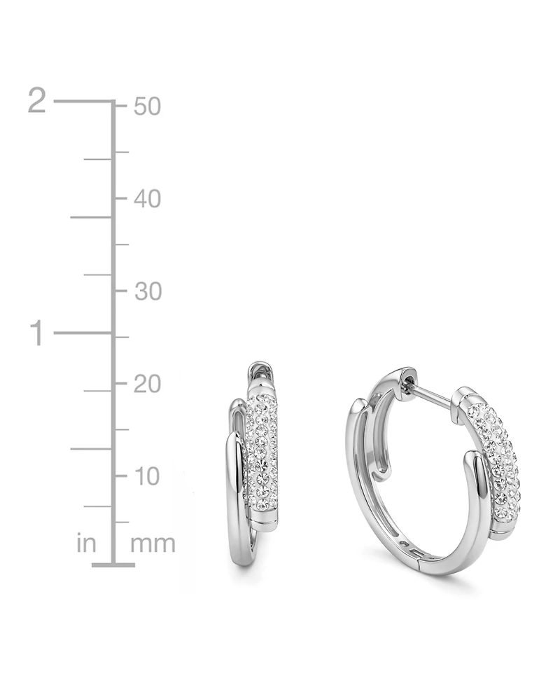 And Now This Crystal Bypass Hinged Hoop Earrings