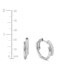 And Now This Crystal Bypass Hinged Hoop Earrings