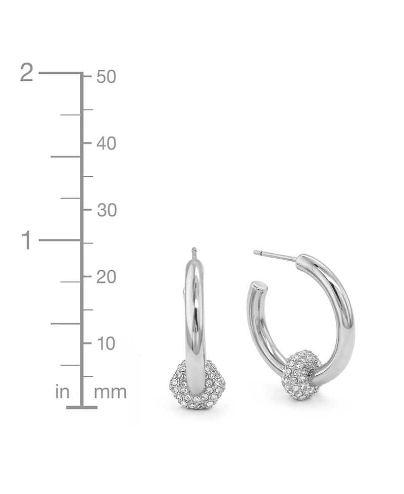 And Now This Crystal Post C Hoop Earrings
