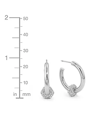 And Now This Crystal Post C Hoop Earrings