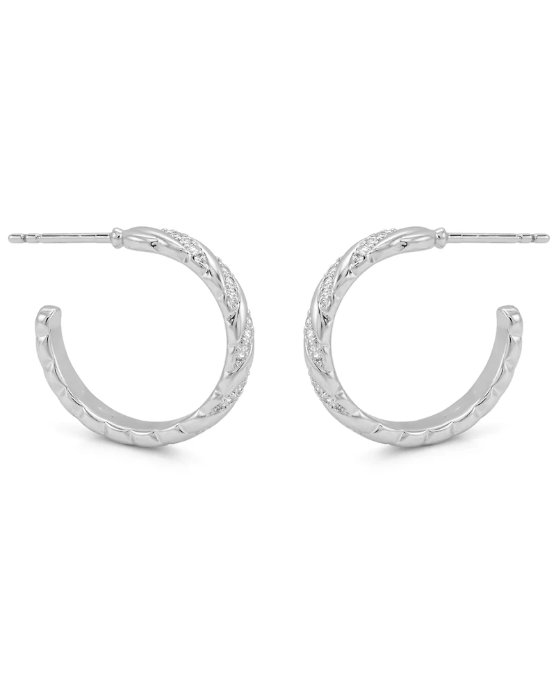 And Now This Cubic Zirconia C Hoop Earrings