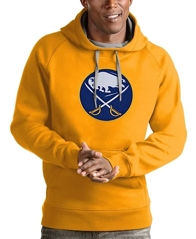 Antigua Men's Gold Buffalo Sabres Logo Victory Pullover Hoodie