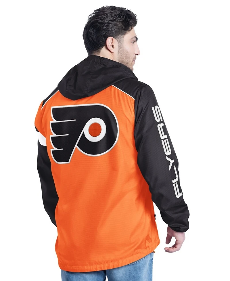 G-iii Sports by Carl Banks Men's Orange/Black Philadelphia Flyers Lateral Half-Zip Hoodie