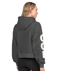 Starter Women's Heather Charcoal Colorado Avalanche Star Player Cropped Fleece Hoodie