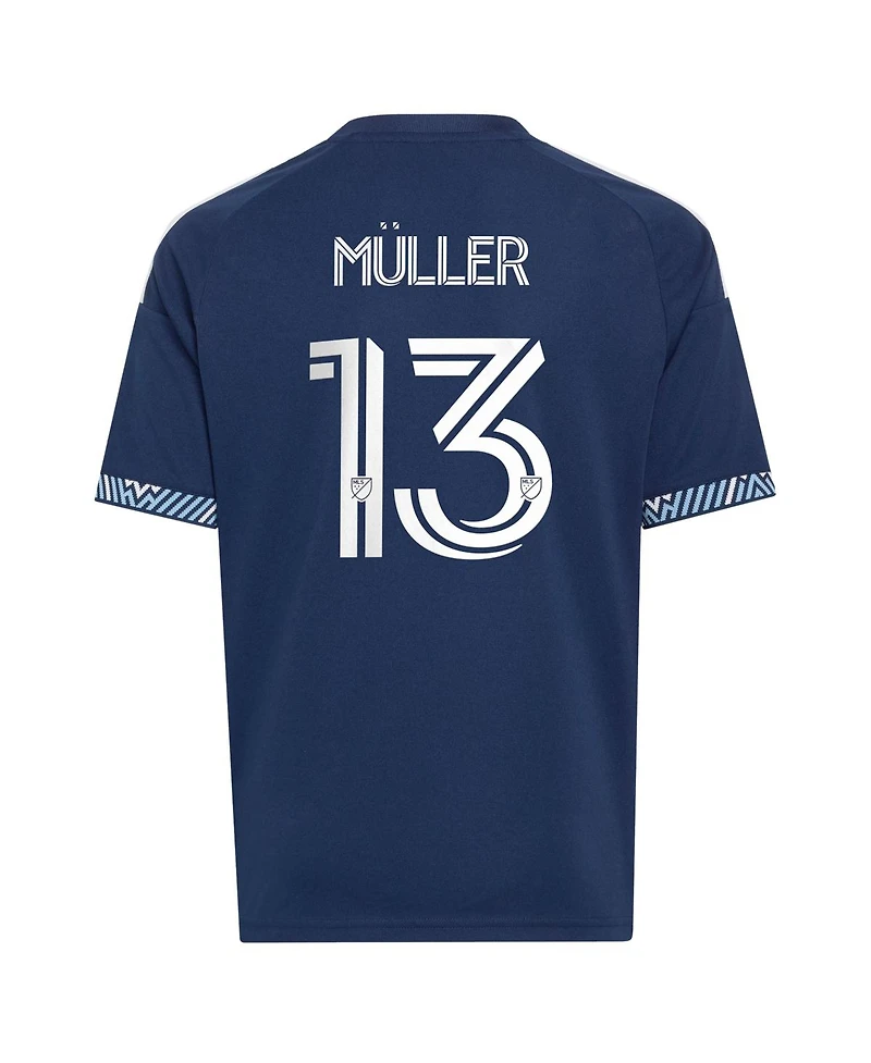 Adidas Big Boys and Girls Thomas Muller Blue Vancouver Whitecaps Fc 2026 The Coastal Jersey Replica
