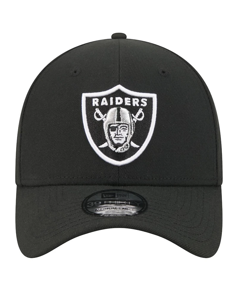 New Era Men's Black Las Vegas Raiders Core Team 39THIRTY Flex Hat