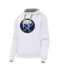 Antigua Women's White Buffalo Sabres Victory Pullover Hoodie
