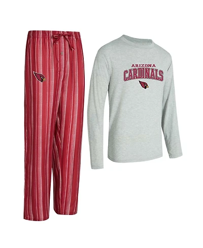 Concepts Sport Men's Arizona Cardinals Petition Long Sleeve Top and Pants Sleep Set