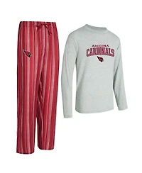 Concepts Sport Men's Arizona Cardinals Petition Long Sleeve Top and Pants Sleep Set