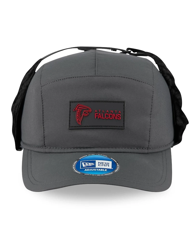 New Era Men's Charcoal Atlanta Falcons 2025 Sideline Cold Weather Runner Dog Ear Adjustable Hat