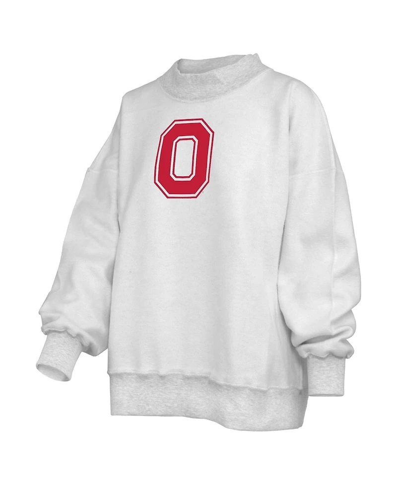 Pressbox Women's Heather Gray Ohio State Buckeyes Reversible Sweatshirt