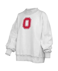 Pressbox Women's Heather Gray Ohio State Buckeyes Reversible Sweatshirt