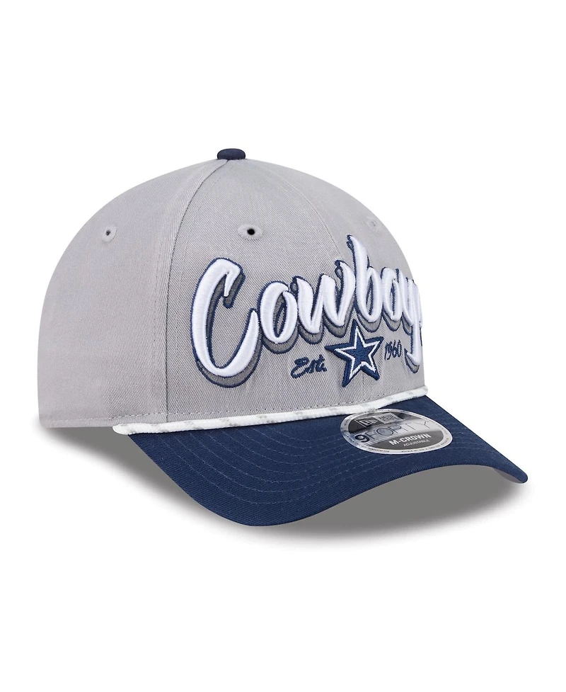 New Era Men's Gray Dallas Cowboys Team Loyal A-Frame 9FORTY Adjustable Hat