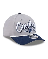 New Era Men's Gray Dallas Cowboys Team Loyal A-Frame 9FORTY Adjustable Hat
