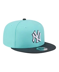 New Era Men's Turquoise/Charcoal New York Yankees Two-Tone Color Pack 9FIFTY Snapback Hat