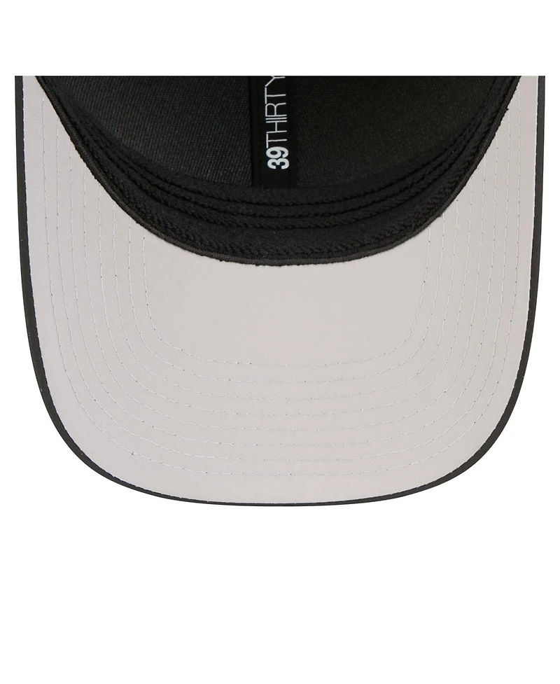 New Era Men's Black Atlanta Braves Metallic 39THIRTY M-Crown Flex Hat