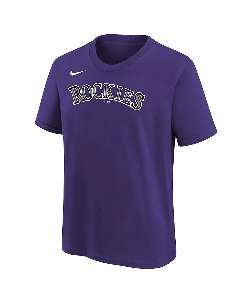 Nike Big Boys and Girls Kris Bryant Purple Colorado Rockies Name & Number T-Shirt