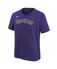 Nike Big Boys and Girls Kris Bryant Purple Colorado Rockies Name & Number T-Shirt