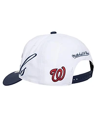 Mitchell & Ness Men's and Women's White/Navy Washington Nationals Xl Script Pro Crown Adjustable Hat