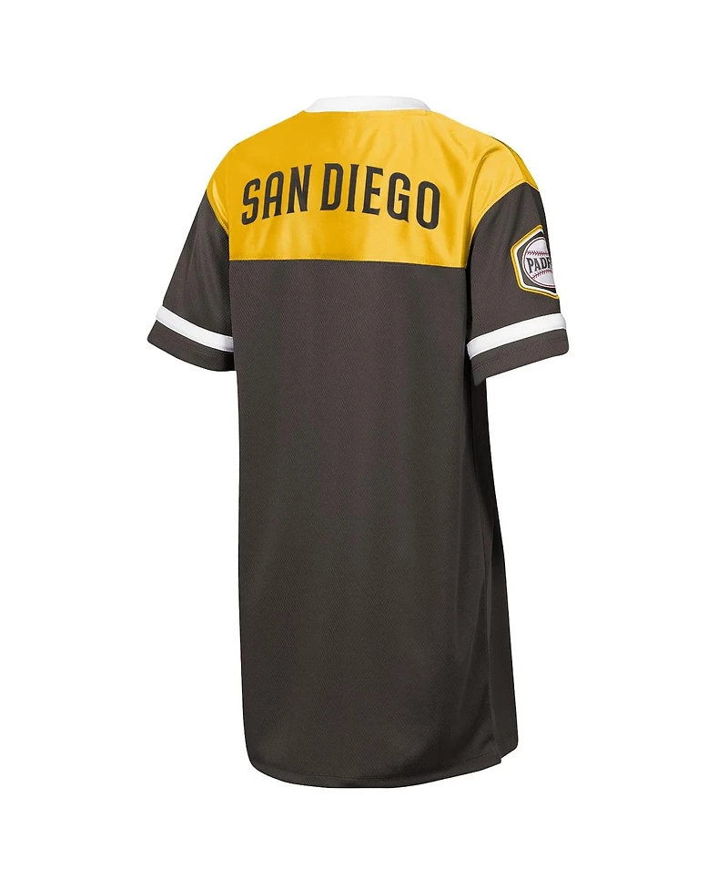 Outerstuff Big Girls Brown San Diego Padres League Cheer V-Neck T-Shirt Dress