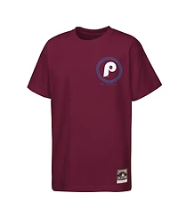 Mitchell & Ness Big Boys and Girls Burgundy Philadelphia Phillies Cooperstown Rodeo Rope T-Shirt