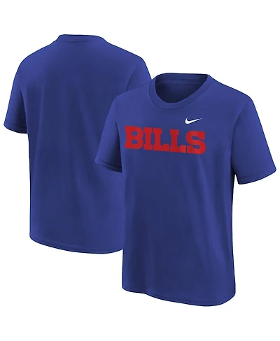 Nike Big Boys and Girls Royal Buffalo Bills Wordmark T-Shirt