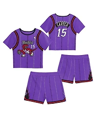Mitchell & Ness Preschool 2-Pack Vince Carter Purple Toronto Raptors Play by Place T-Shirt and Shorts Set