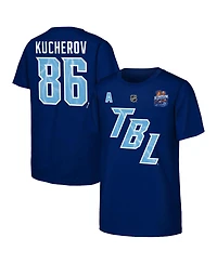 Fanatics Big Boys and Girls Nikita Kucherov Blue Tampa Bay Lightning Alternate Captain 2026 Stadium Series T-Shirt