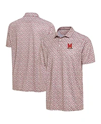 Antigua Men's Pink Maryland Terrapins Desert Dry Dogwood Polo Shirt