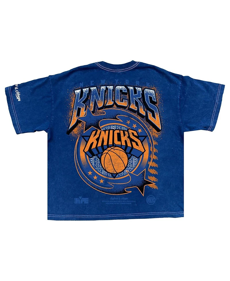 Two Hype Men's Blue New York Knicks Drip Dime Collection Premium T-Shirt