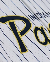 Mitchell & Ness Men's White Indiana Pacers Head Coach Pinstripe Mesh Full-Button Baseball Jersey