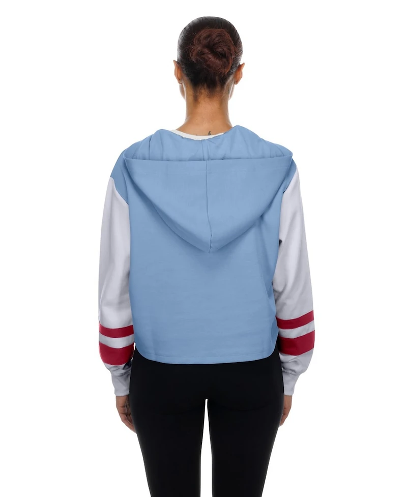 New Era Women's Light Blue Philadelphia Phillies Boxy Lace-Up Hoodie