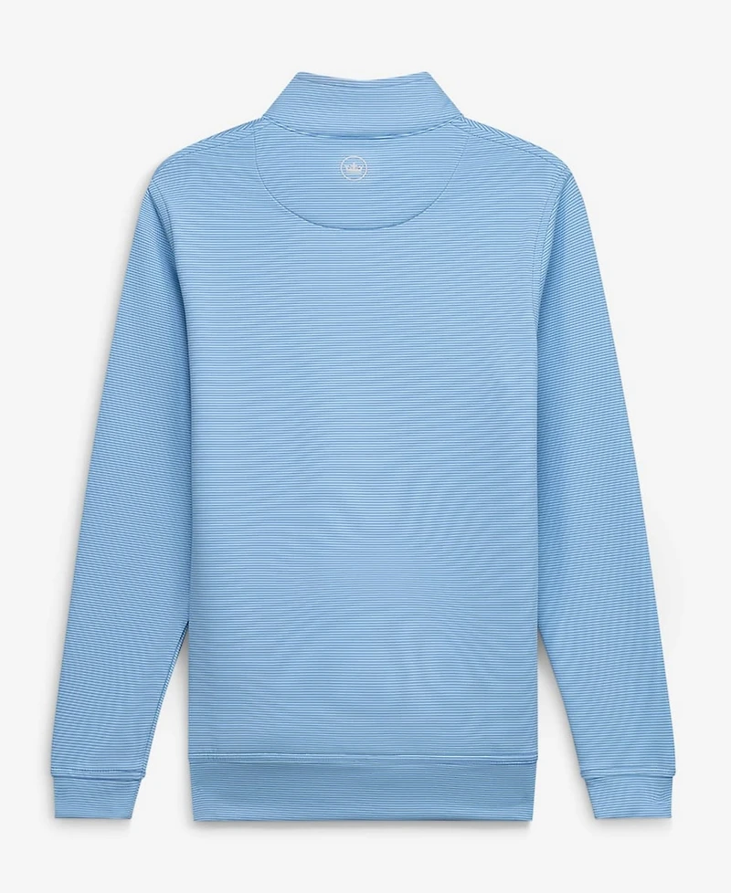 Peter Millar Big Boys and Girls Blue Cadillac Championship Perth Sugar Stripe Performance Quarter-Zip Pullover Sweatshirt