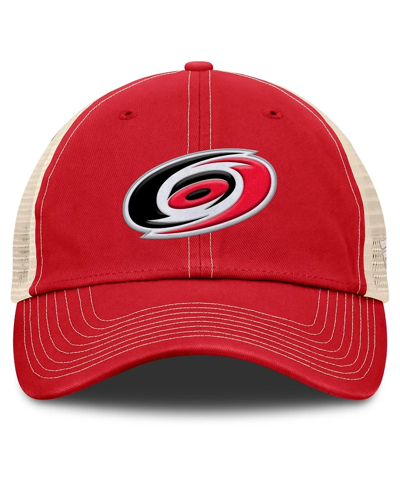 Fanatics Men's Red/Natural Carolina Hurricanes Rival Trucker Adjustable Hat