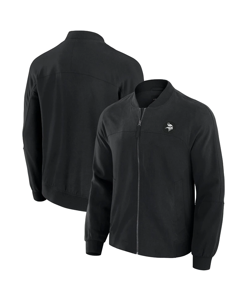 J. Palmer Men's Black Minnesota Vikings Lightweight Cover-4 Tri-Blend Full-Zip Jacket