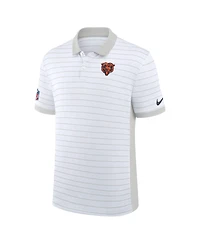 Nike Men's White Chicago Bears Sideline Victory Stripe Dri-fit Polo Shirt