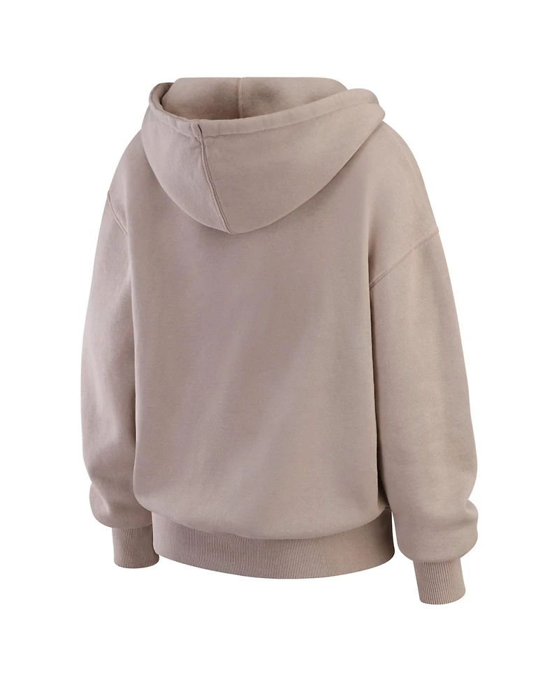 Wear by Erin Andrews Women's Tan New York Jets Washed Pullover Crewdie