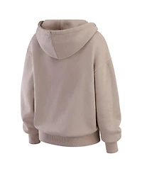 Wear by Erin Andrews Women's Tan New York Jets Washed Pullover Crewdie