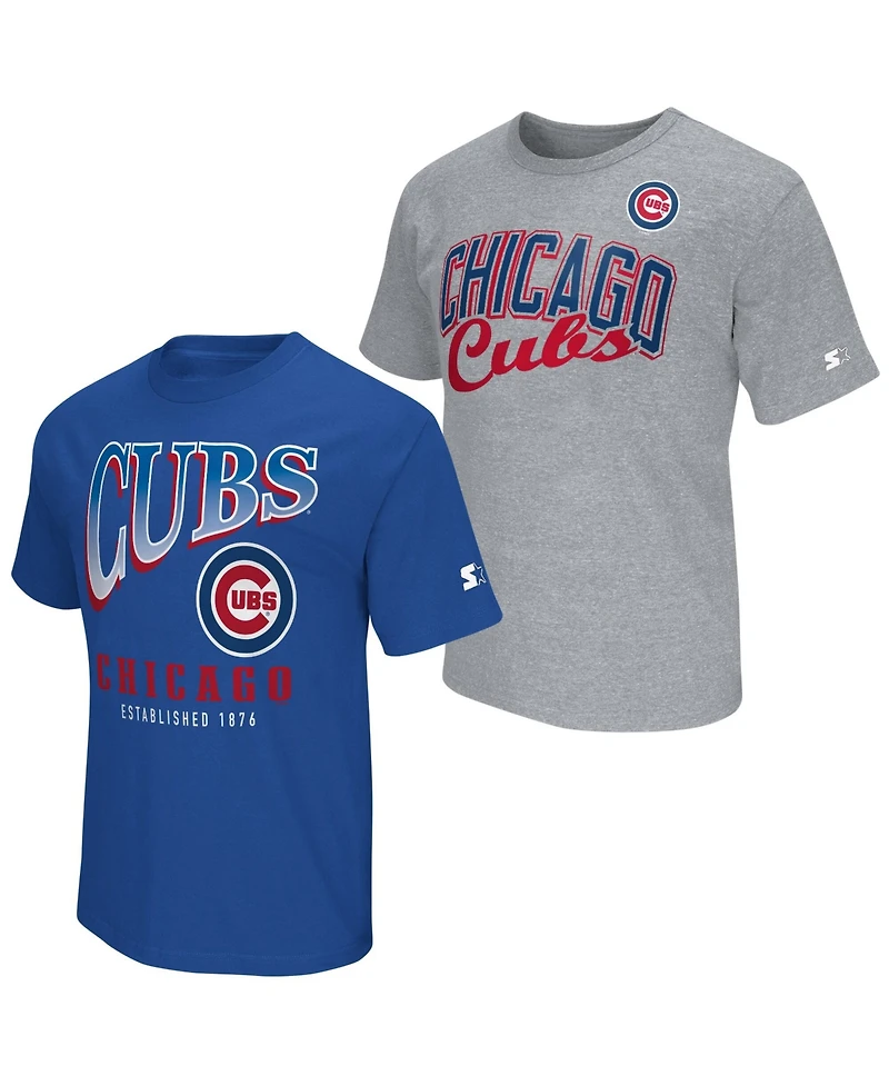 Starter Men's Royal/Heather Gray Chicago Cubs Two-Pack T-Shirt Set