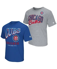 Starter Men's Royal/Heather Gray Chicago Cubs Two-Pack T-Shirt Set